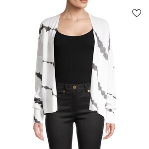 Skull Cashmere White and Gray Cardigan